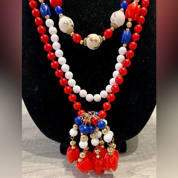 HONG KONG 5 piece JEWELRY SET-AMAZING RED WHITE BLUE🇺🇸 - Picture 5 of 12